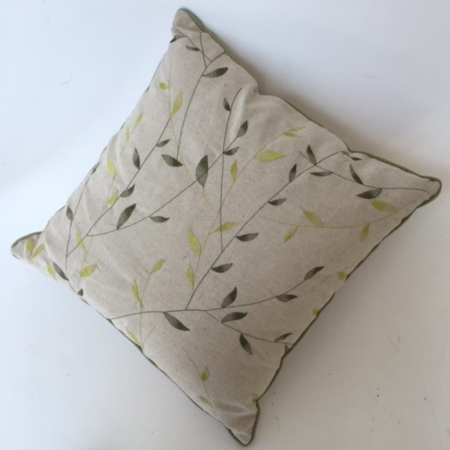 CUSHION, Neutral Green Leaves